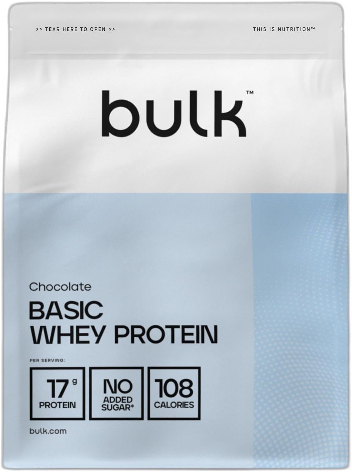 Bulk Basic Whey Protein Powder | Chocolate | 1.25 kg | 41 Servings | Up to 18g Protein per Serving | Low Sugar | Fast Absorbing Formula | Gym Supplement Supports Muscle Growth & Recovery