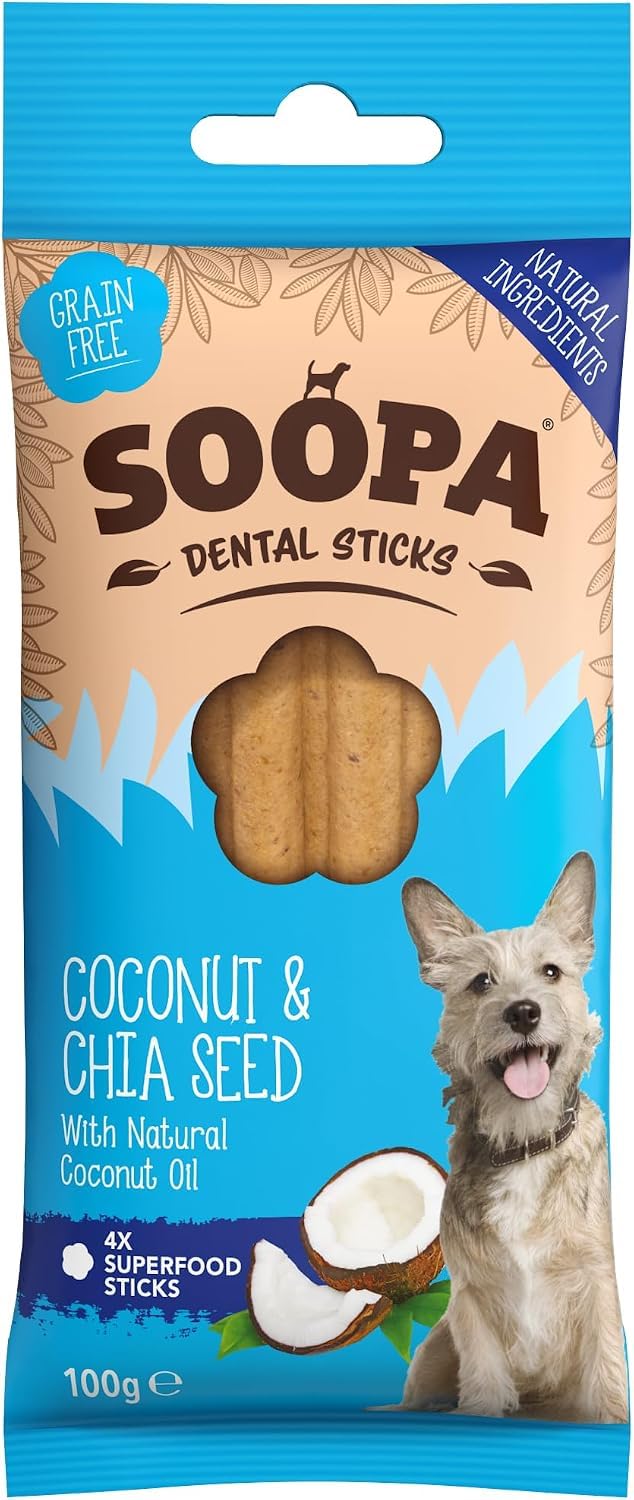 Soopa Carrot & Pumpkin Dog Dental Sticks, Chews to Clean Teeth, 100 g, 1-Pk
