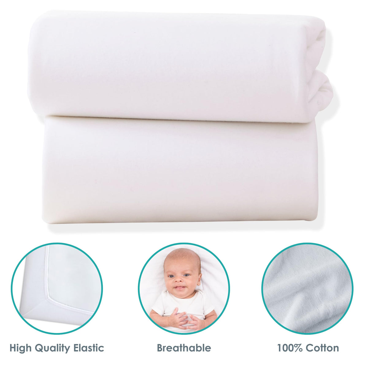 Clair de Lune 2 Pack Jersey Cotton Cot Bed Sheets 70 x 140 cm (Pink)