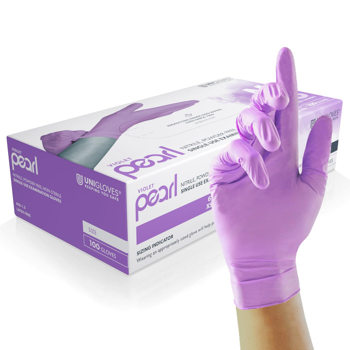 Unigloves White Pearl Nitrile Examination Gloves