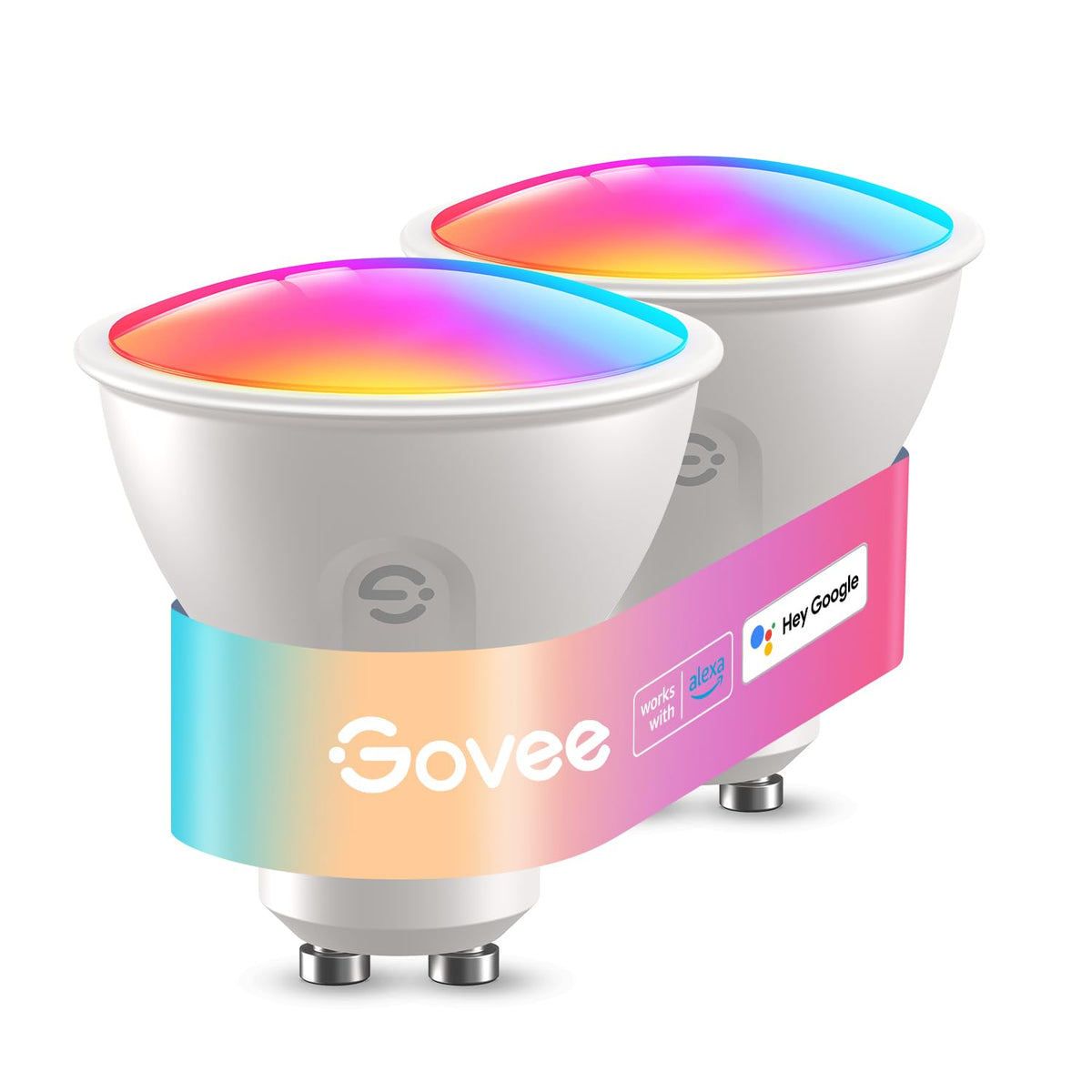 Govee Smart Bulb GU10 RGBWW, 400lm LED Light Bulbs Work with Alexa, 4 Pack
