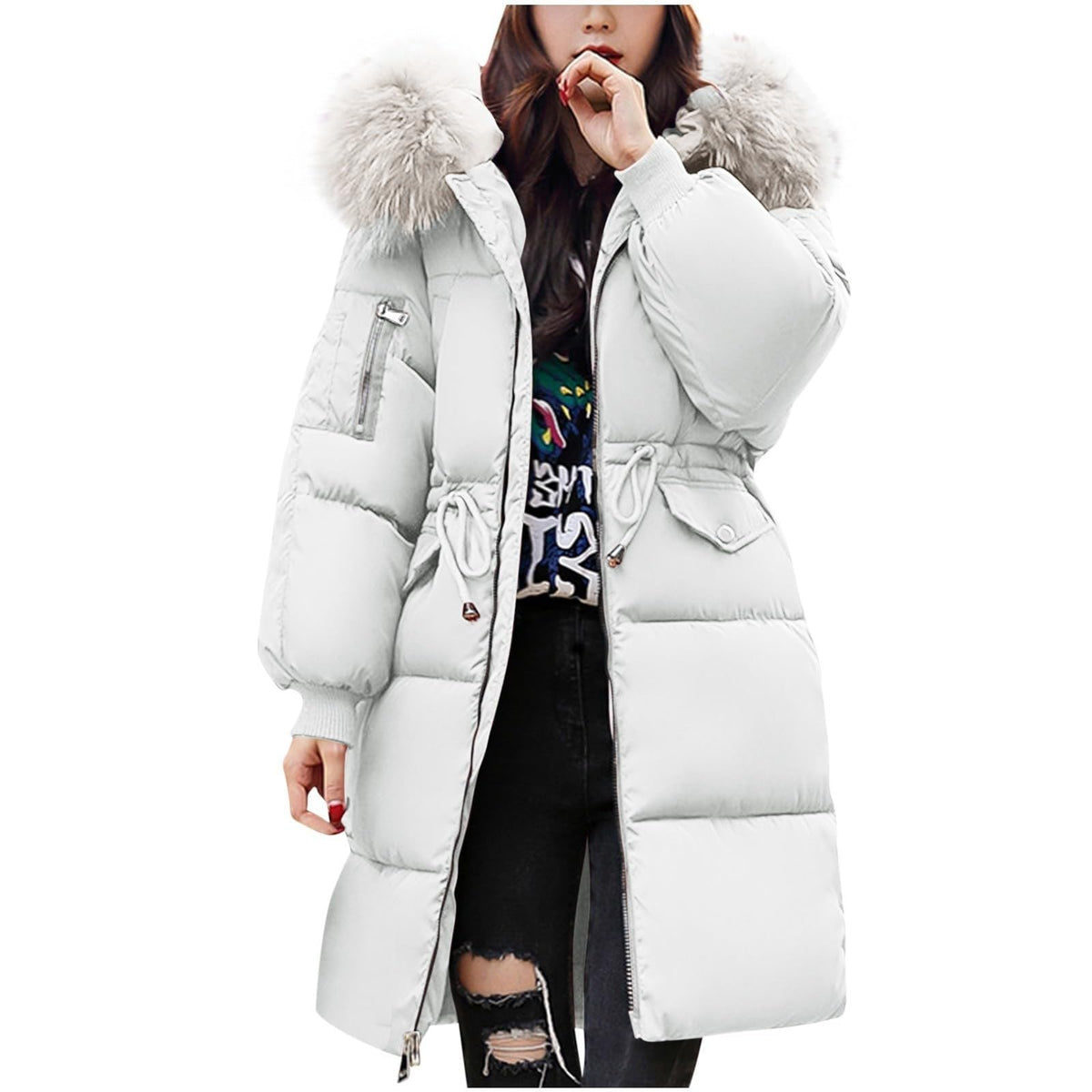 Women's Winter Puffer Jacket Warm Padded Coat for UK Daily Wear