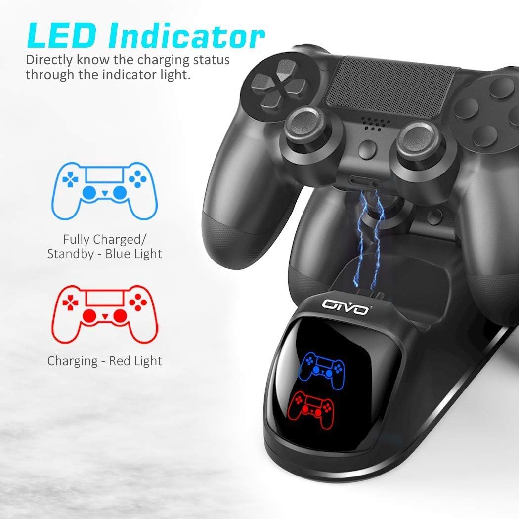 OIVO PS4 Controller Charger - PS 4 Controller Charging Station with Upgraded 1.8-Hours Charging Chip