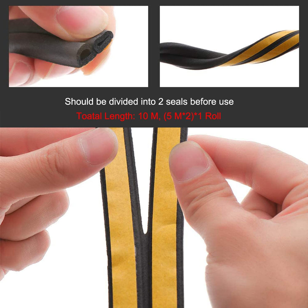 Draught Draft Excluder Tape for Door Windows, 6M Foam Sealing Strip