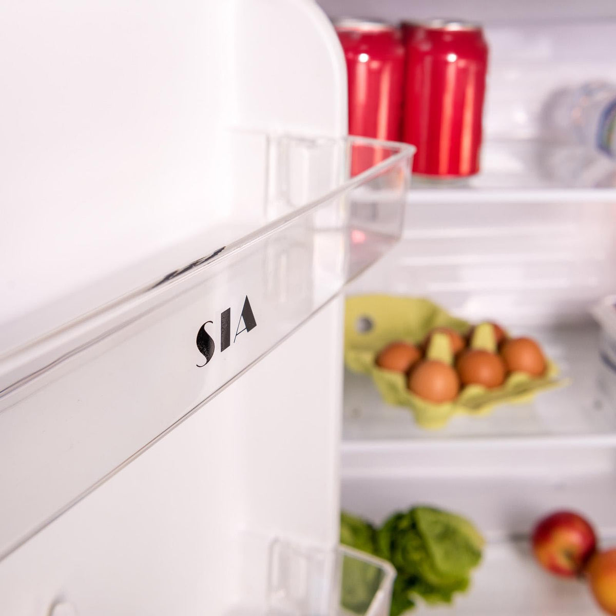 SIA LFS01BL-AMZ1 Black Under Counter Fridge, 91L Capacity, 48cm Wide, Freestanding Larder, E Rated, 2 Years Parts and Labour Guarantee