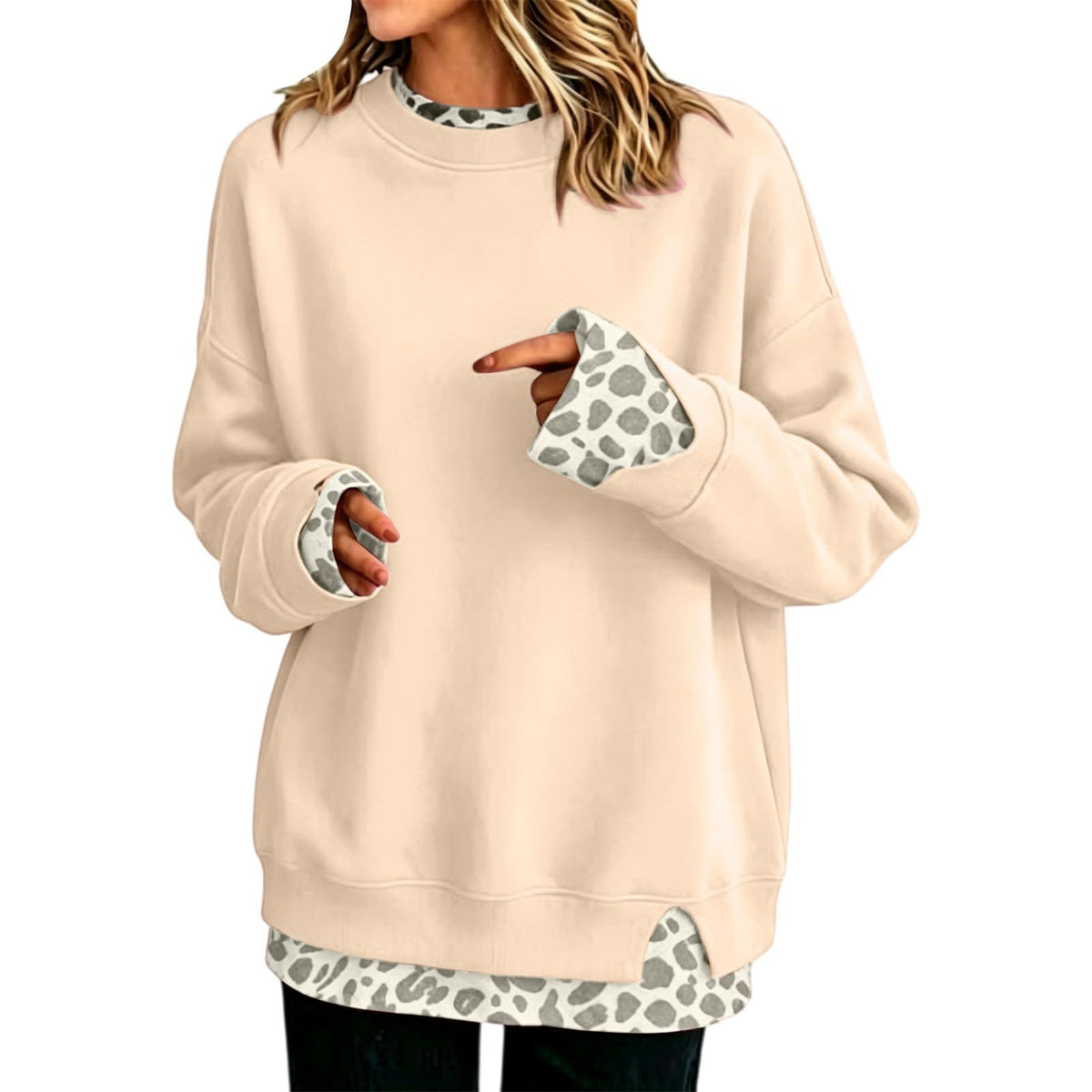Hoodies For Women Uk Oversized Women's Jumpers Fleece-lined Womens Sweatshirt Winter Fleece Jacket Long Sleeve Ladies Tops Plus Size Fashion Christmas Jumper Sweaters Coats Autumn Women's Clothing