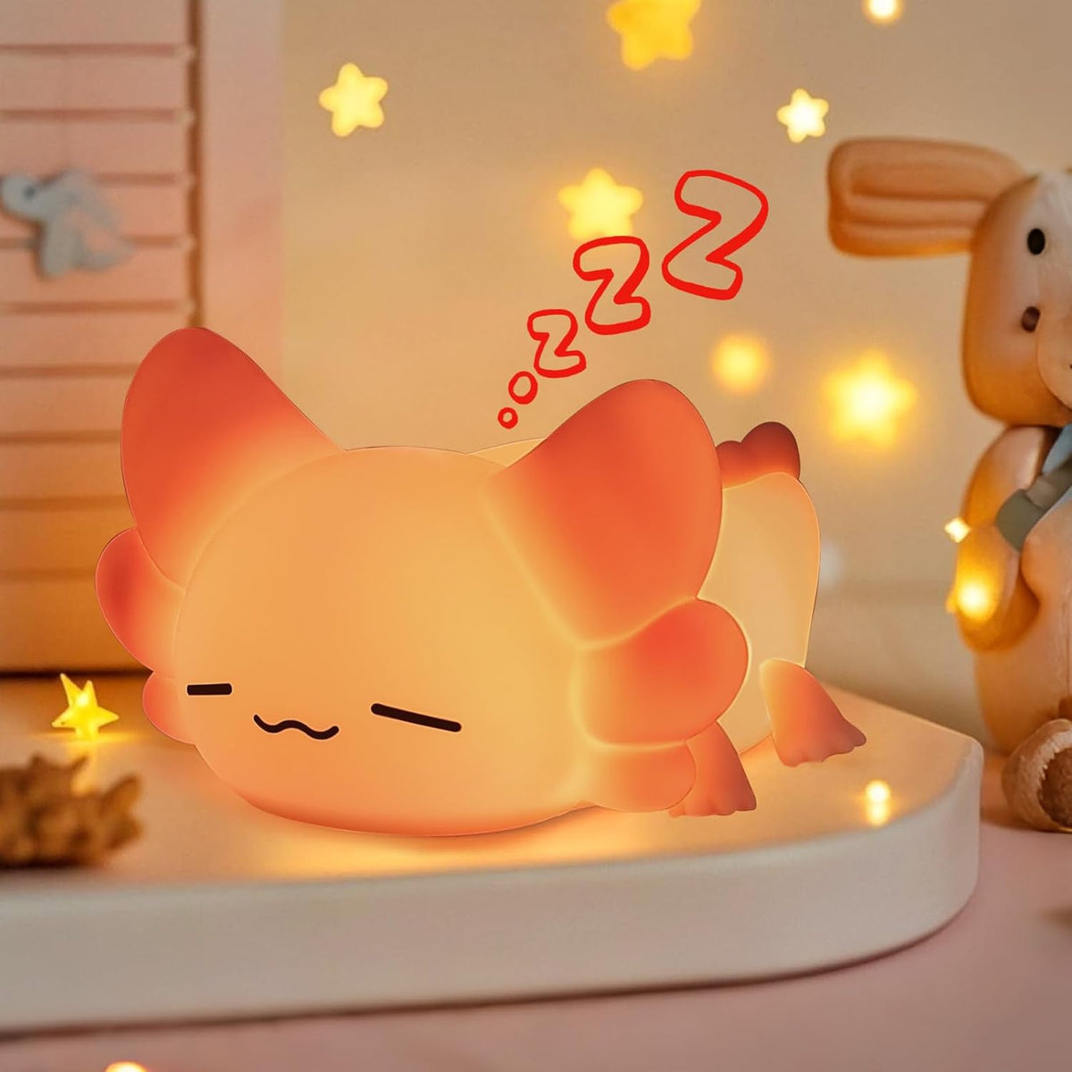 ZKLiLi Cat Night Light for Kids,Cute Night Lamp for Nursery,Squishy Silicone Touch Lights Portable, Gift for Birthday and Christmas for Kids Baby Children (Battery Cat)