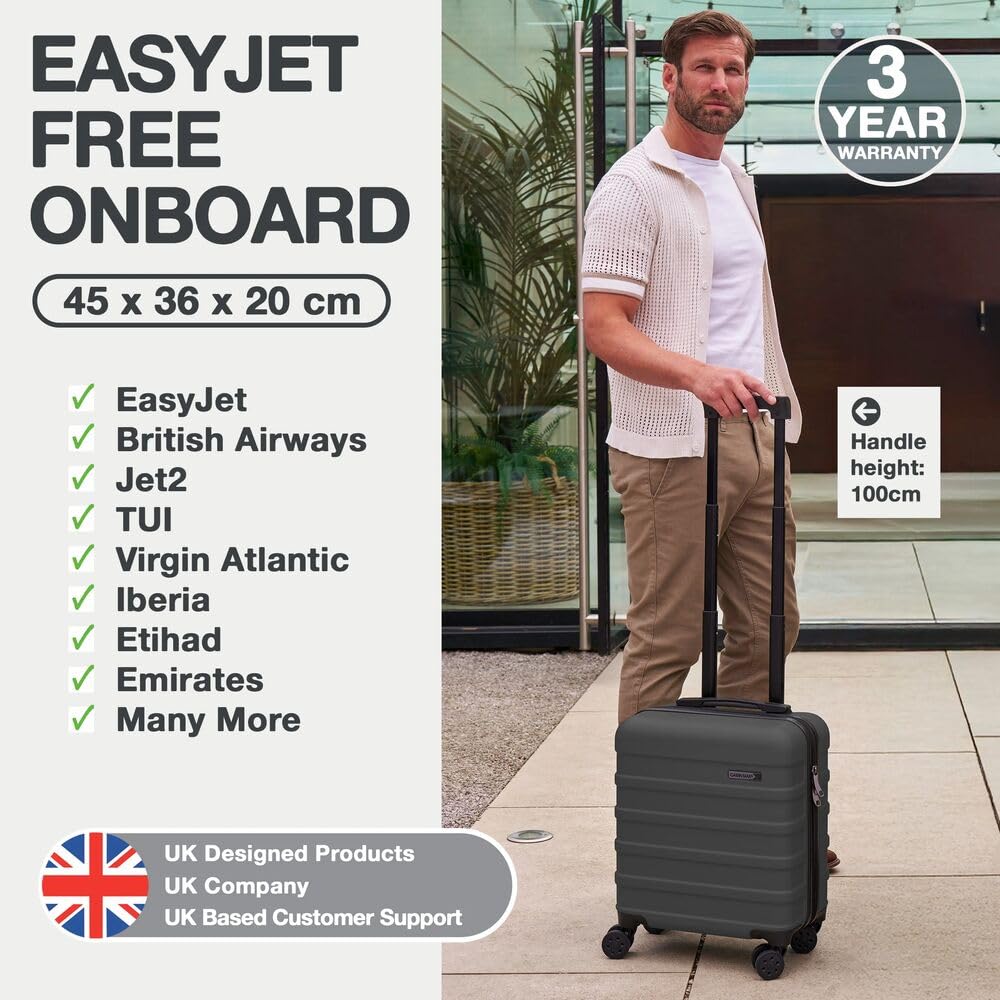 Cabin Max Cabin Suitcase Large for Ryanair, Easyjet 55x40x20 Hand Luggage
