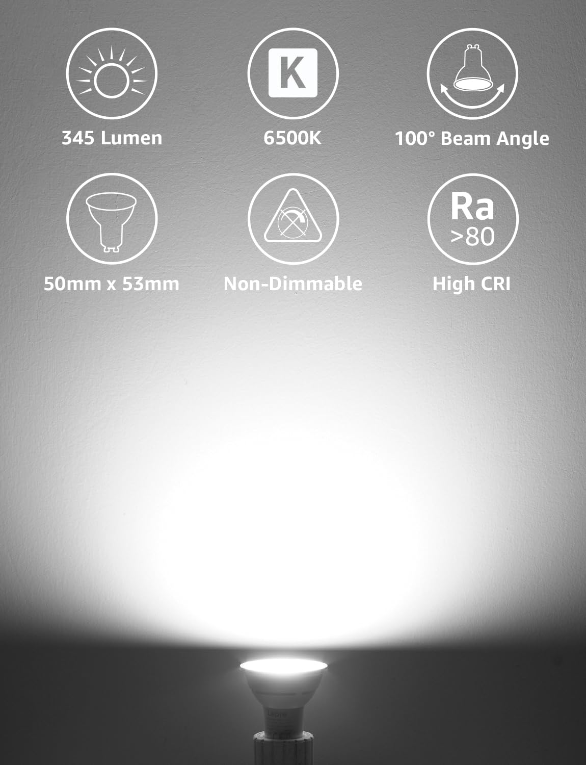 Lepro GU10 LED Bulbs, Warm White 2700K, 4.5W, 50W Equivalent, Pack of 5