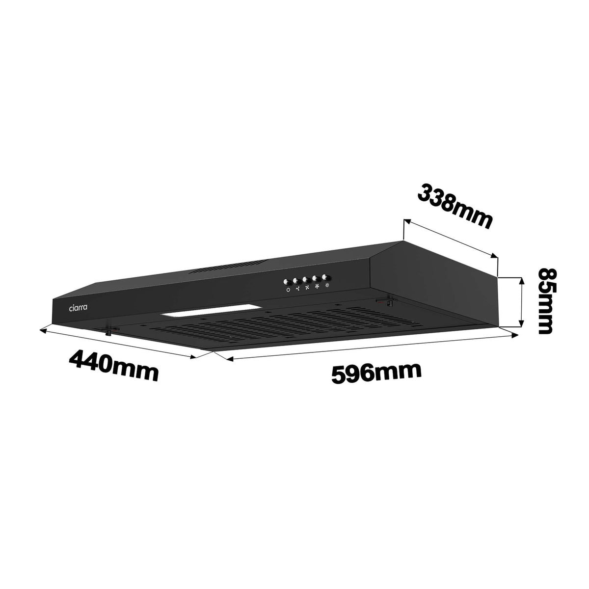 CIARRA CBPHW01 Portable Desktop Cooker Hood Recirculating 2 Speeds White