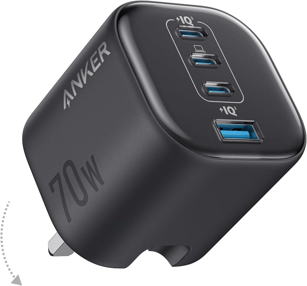 Anker Zolo 70W Fast usb c Charger, 4-Port Folable Laptop Adapter Plug
