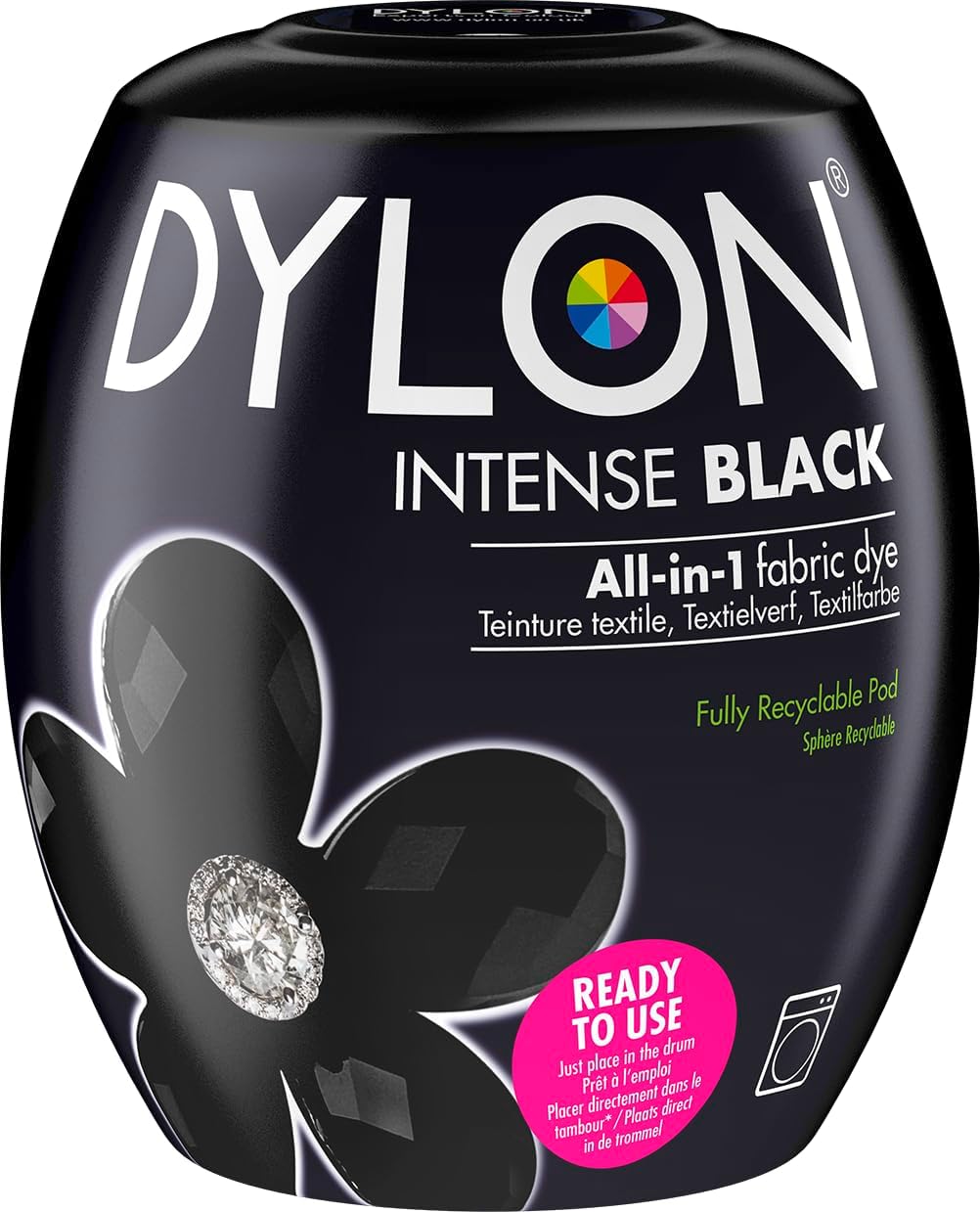 DYLON Washing Machine Fabric Dye Pod, Intense Black, 350g