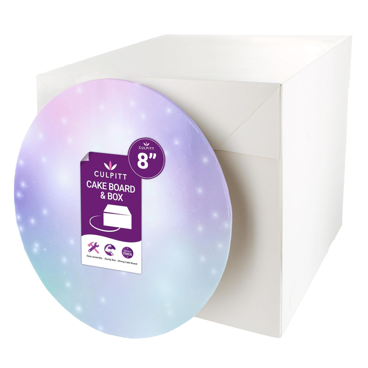 Culpitt 8" (20cm) Marble Print Masonite Board & Extra Tall Box Set