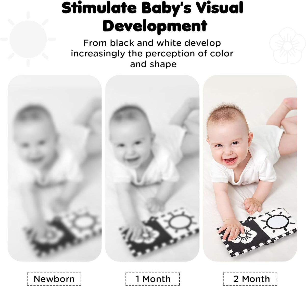 URMYWO Baby Toys, Black and White Sensory Toys Brain Development