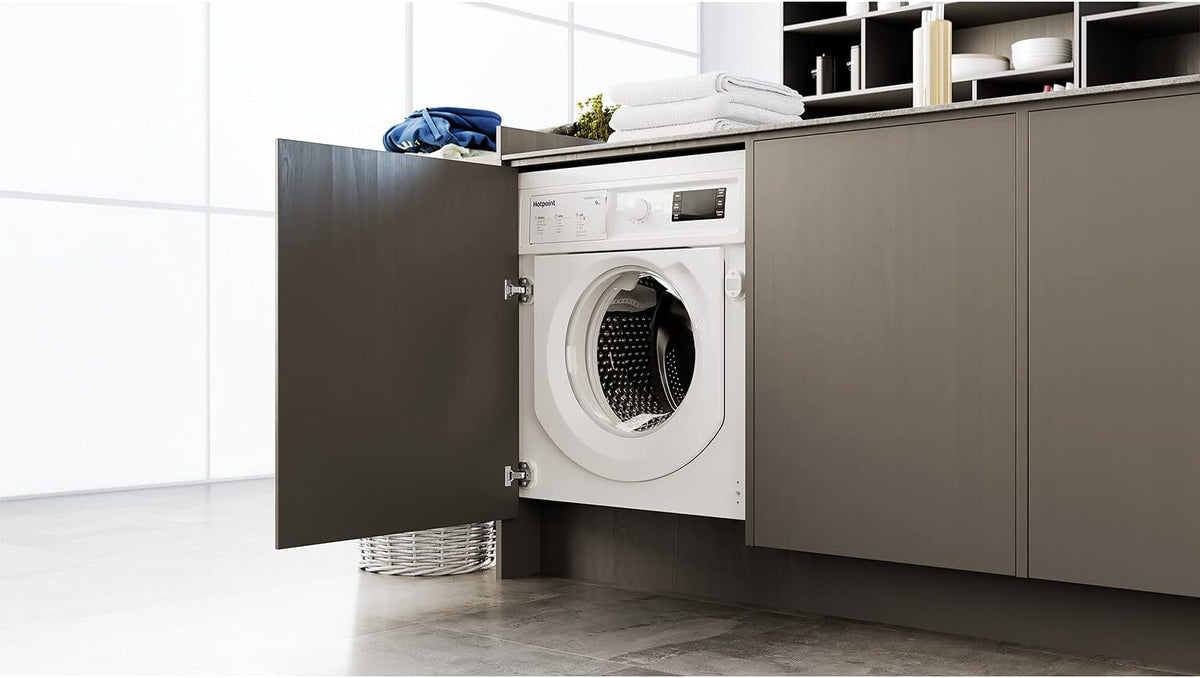 Hotpoint Anti-stain Integrated Washing Machine - White - 9kg - 1400rpm - B Rated - BI WMHG 91485 UK