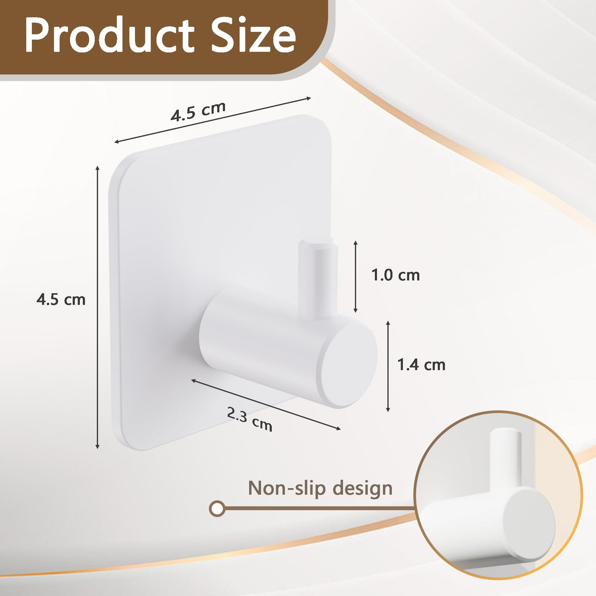 Aikzik 4 Pack of Self Adhesive Hooks, Max 8kg Load Sticky Hooks, Tea Towel Hooks, Versatile Self-Adhesive Wall Hooks for Use in Bathrooms, Kitchens, Doors, Cupboards, Bed Curtains, Towels, Key