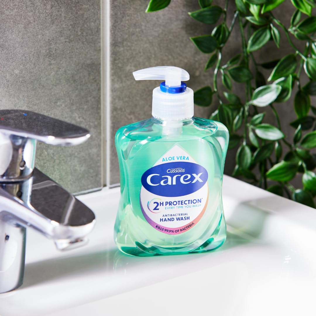 Carex 2 Hour Protection Antibacterial Peony and Blossom Hand Wash, Clean & Protect Hands, Bulk Buy, Pack of 6 x 250ml