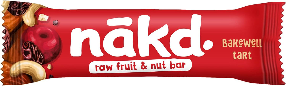 Nakd Bakewell Tart Natural Fruit & Nut Bars - Vegan - Gluten Free - Healthy Snack, 35 g (Pack of 18)