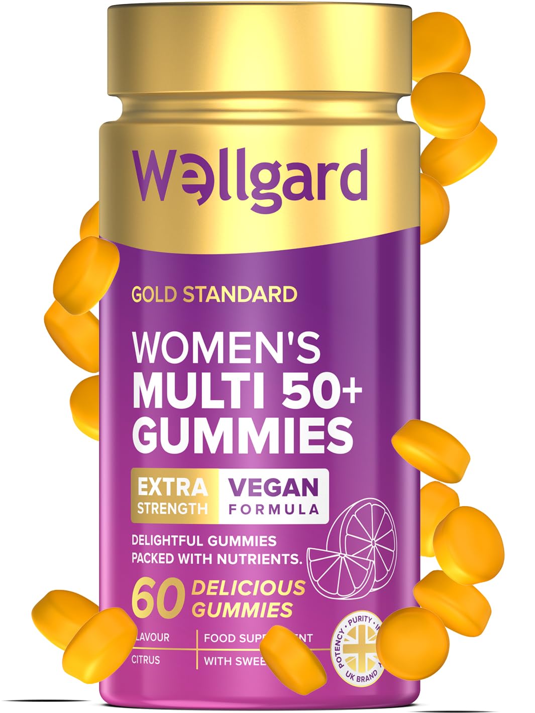 Wellgard Kids Calcium & D3 Gummies - 2 Month Supply - Vegan Chewable Calcium and Vitamin D3 Gummies, Mixed Berry Flavour