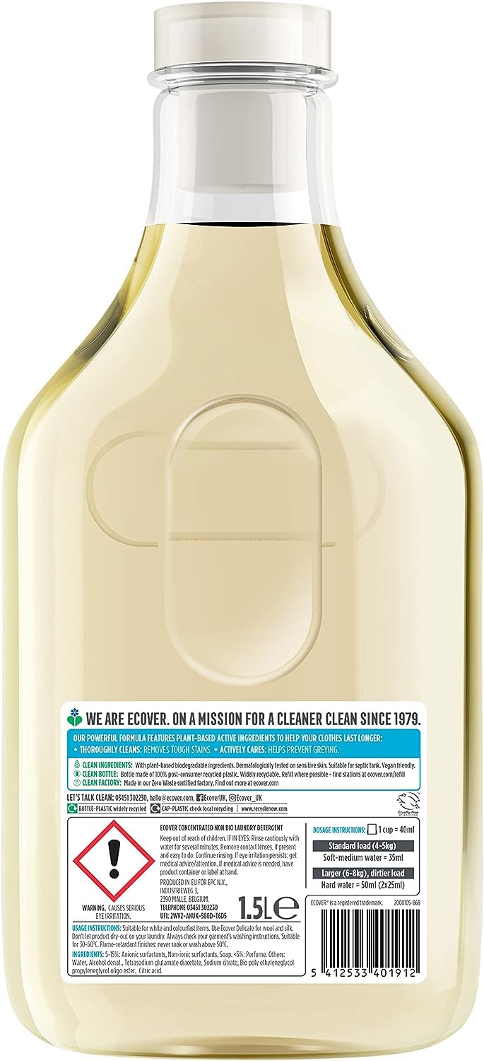 Ecover Delicate Laundry Liquid, Waterlily & Honeydew, 16 Washes, 750ml