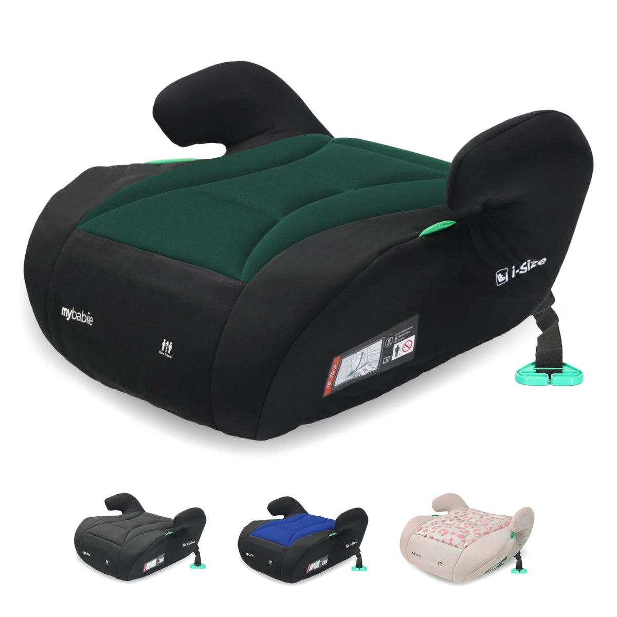 My Babiie MBCSB10 Booster Car Seat - Lightweight at 1kg, Approx. 6-12 Years (125-150cm, 22-36kg), R129, i-Size Backless Child Car Seat, Group 3, Compact, Portable, Ideal for Travel - Pink Leopard