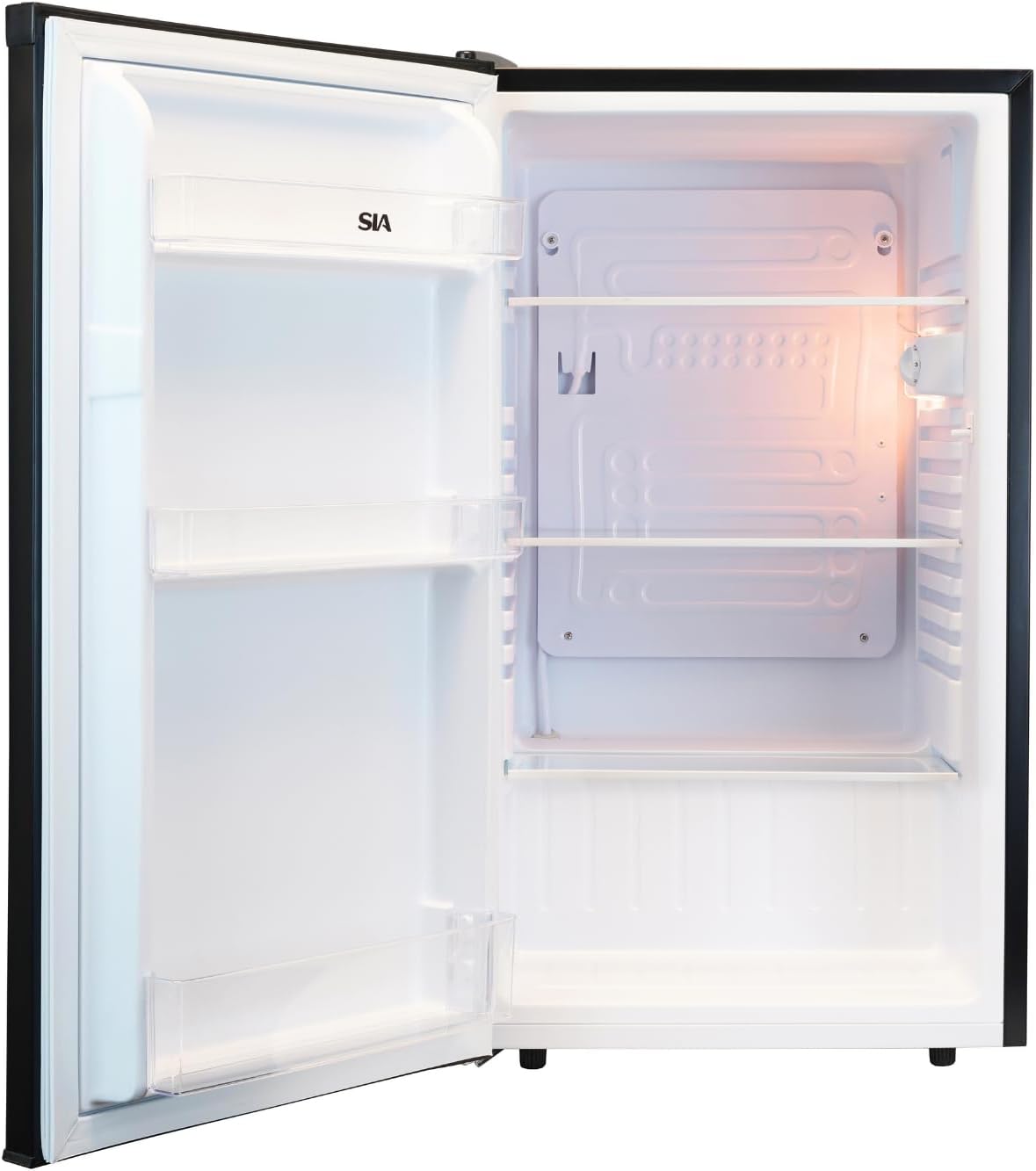 SIA LFS01BL-AMZ1 Black Under Counter Fridge, 91L Capacity, 48cm Wide, Freestanding Larder, E Rated, 2 Years Parts and Labour Guarantee