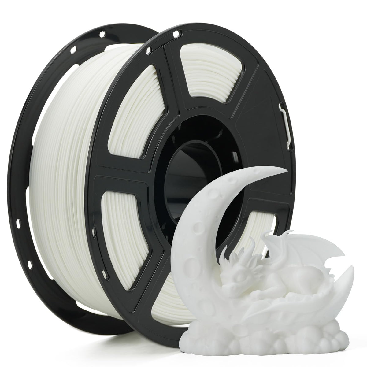 FLASHFORGE 3D Printer Filament, PLA PRO Filament 1.75mm, 1KG Spool (2.2lbs), Dimensional Accuracy +/- 0.02mm for FDM 3D Printers, Better Tenacity & No Knotting (White)