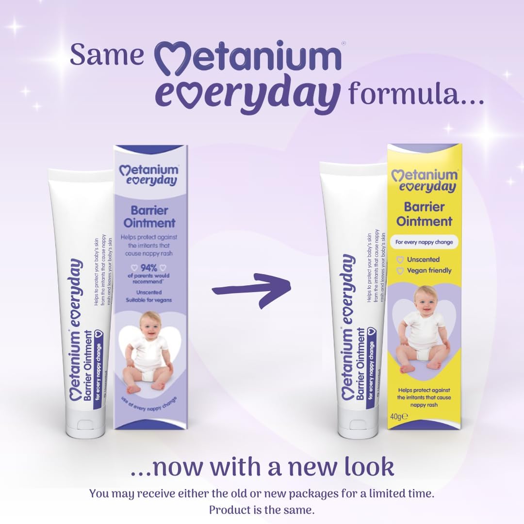 Metanium Everyday Barrier Ointment, Nappy Rash Protection, 40g Tube