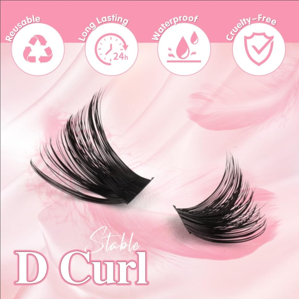 Sixstarhair Individual Eyelashes Kit Lash Clusters with Glue and Remover
