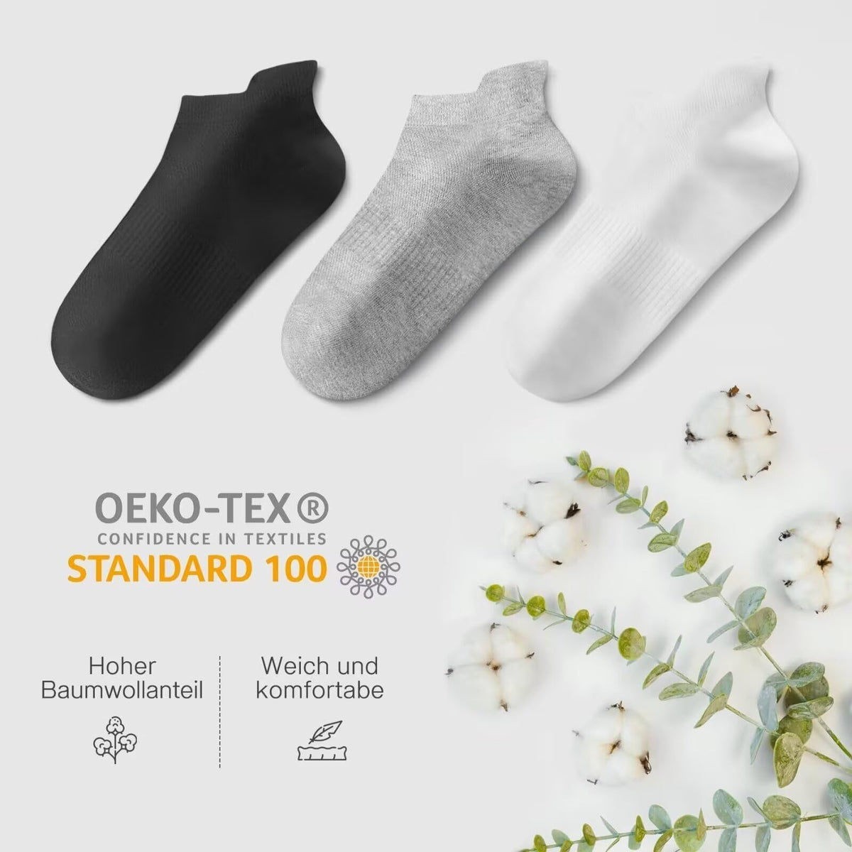 YouShow 10/20 Pairs Trainer Socks Cotton Sports Ankle Socks for Men & Women
