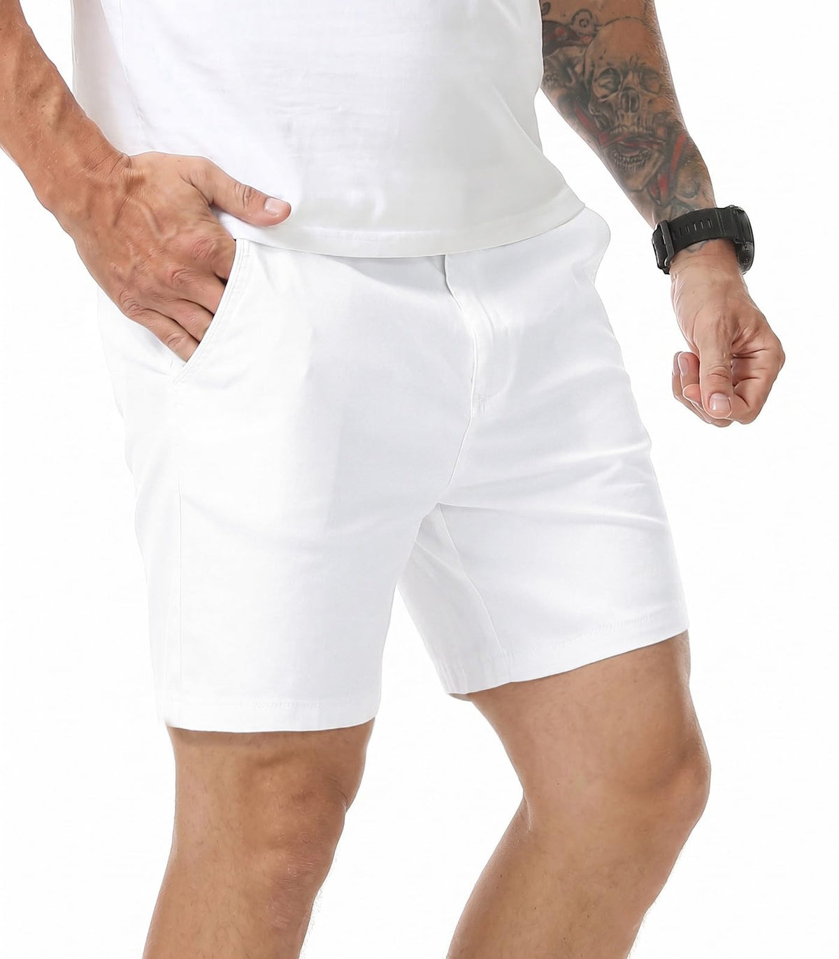 Men’s 7”/ 9” Chino Shorts Casual Elasticated Waist with 4 Pockets