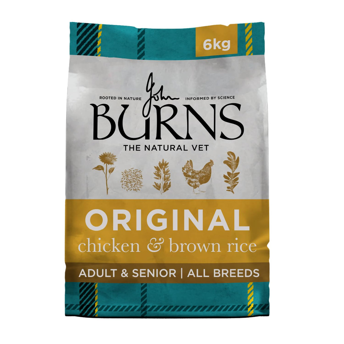 Burns Pet Nutrition Hypoallergenic Complete Dry Dog Food Adult and Senior Dog Original Chicken and Brown Rice 12 kg