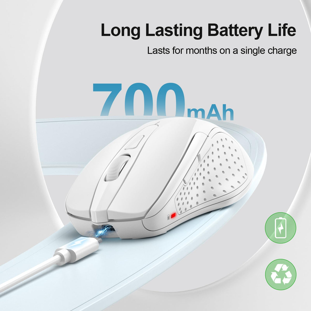 TECKNET Bluetooth Mouse, Rechargeable Bluetooth Wireless Mouse