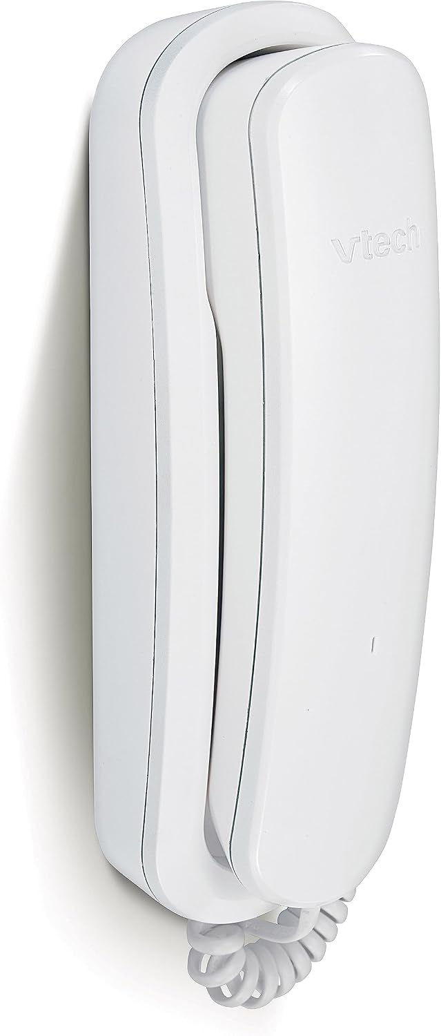 VTech CD1100 Trimstyle Corded Home Phone.No AC Power Required,Landline Phone with last number redial key,ringer control,receiver volume control,recall key,hearing aid compatible,table&wall mountable