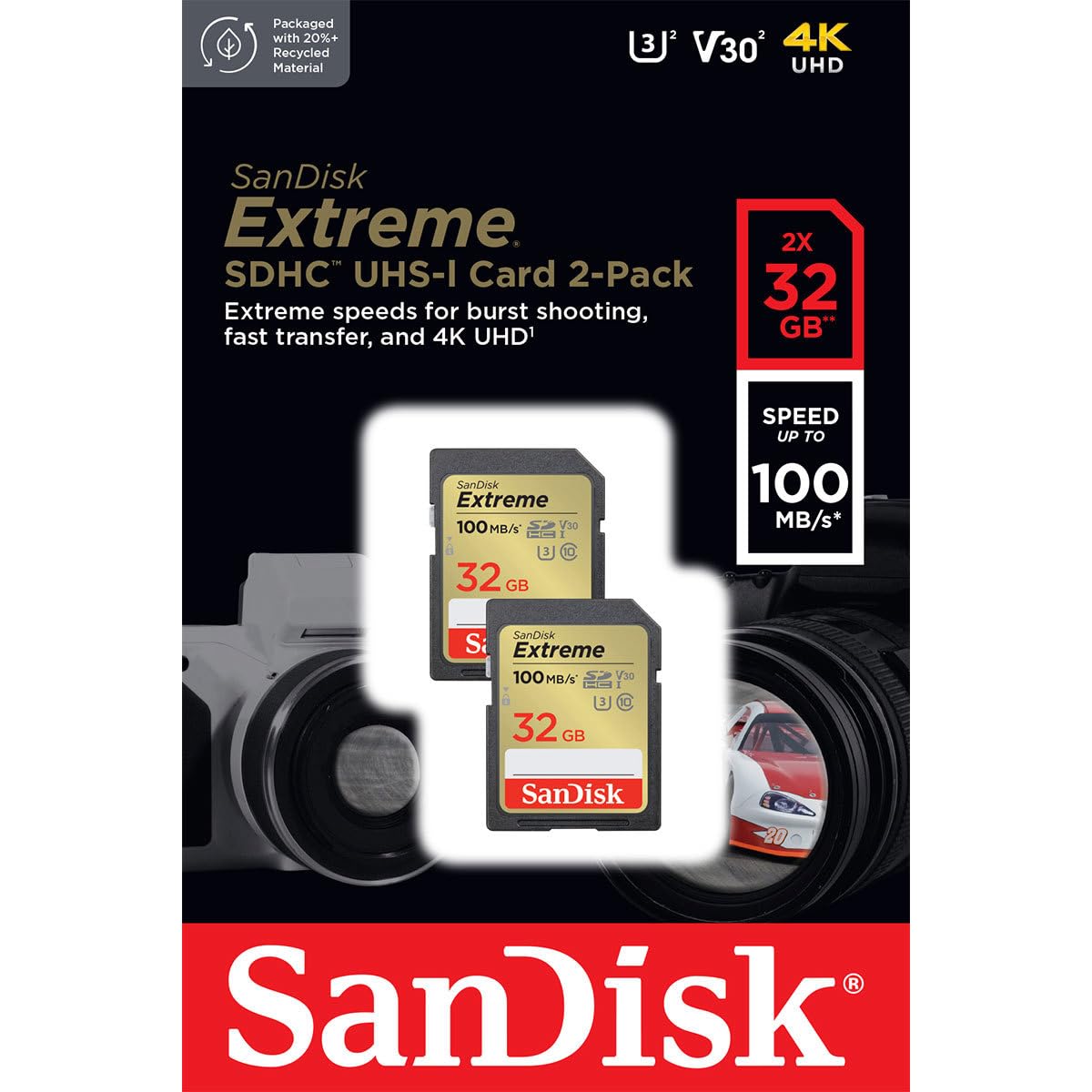 SANDISK Extreme SD Memory Card 128GB, Up to 180MB/s Read Speeds, UHS-I