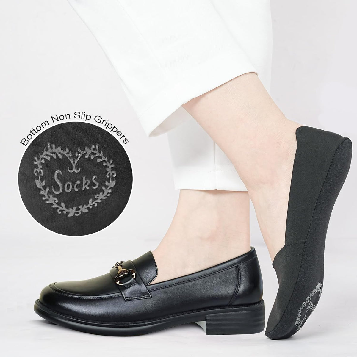 No Show Trainer Socks Womens, Non Slip Invisible Socks for Ladies