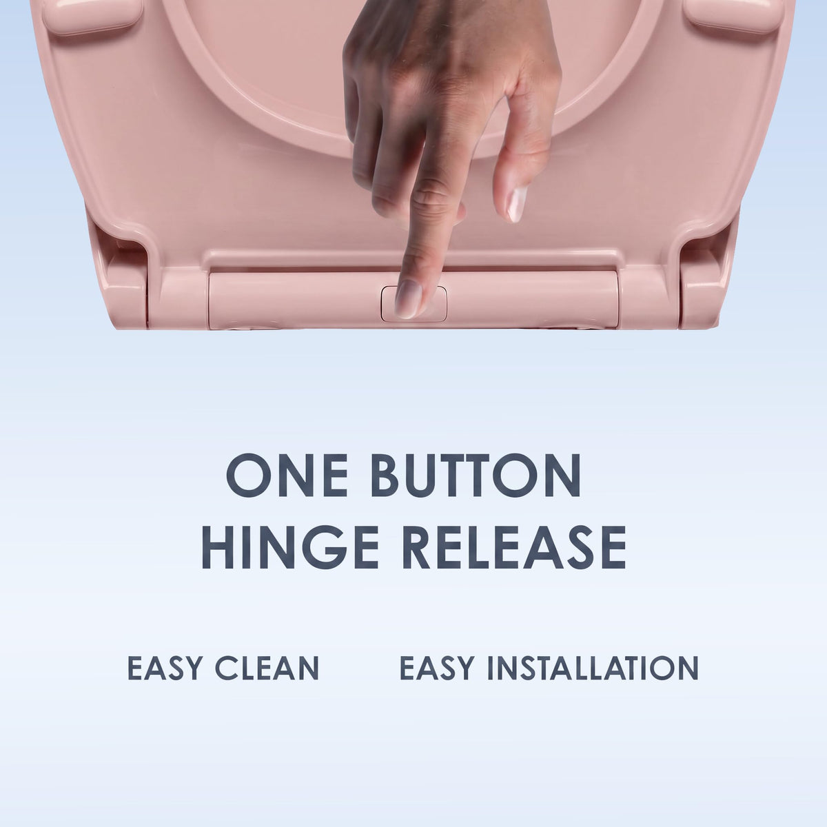 AQUALONA® Premium Thermoplastic Toilet Seat Soft Close Hardwearing Seat with Two Button Hinge Release D Shaped Easy to Clean Simple Installation Top and Bottom Fittings (White - D Shape)