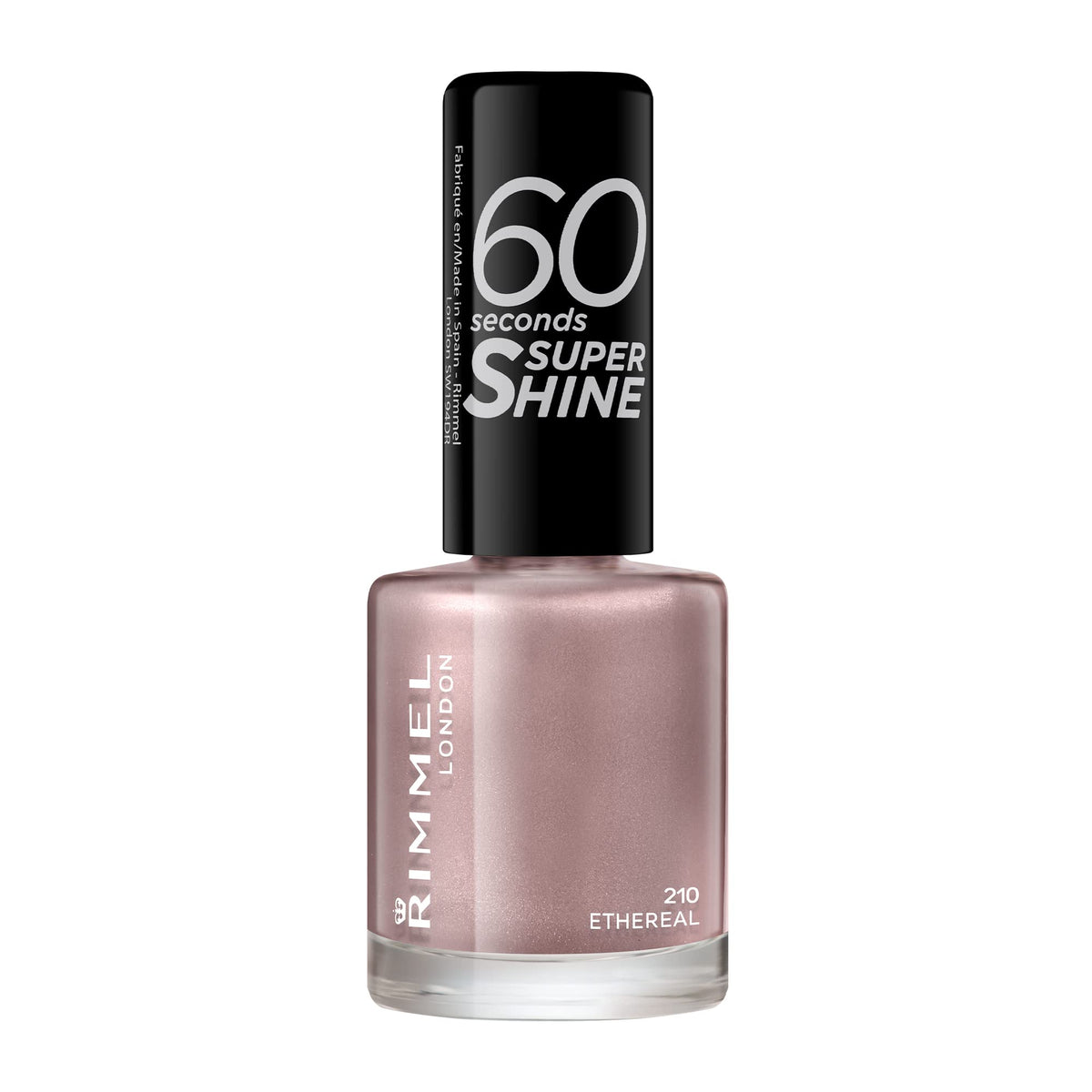 Rimmel 60 Seconds Super Shine Nail Polish, 740 Clear, Quick-Dry Nail Polish, Ultra-Shiny Finish, Easy to Apply, Vibrant Colour, Long-Wearing, Improved Formula, Vegan, 8ml