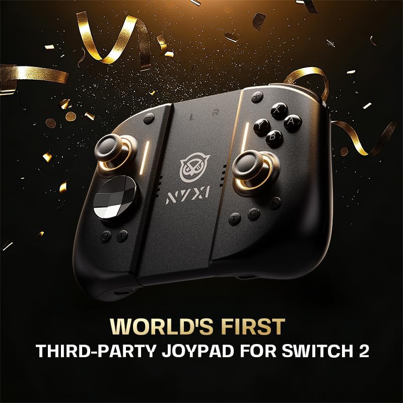 NYXI Hyperion 3 Switch 2 Controller – World's First Third-Party Wireless Controller for Switch 2, 9-Axis Gyro, Hall Effect Joysticks, Full Mechanical Button, Dual Back Button & Adjustable Vibration