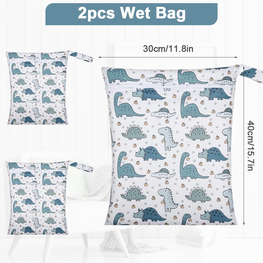 2PCS Wet Bags for Baby Items, Wet Swimsuits, Beach, Camping(Black)