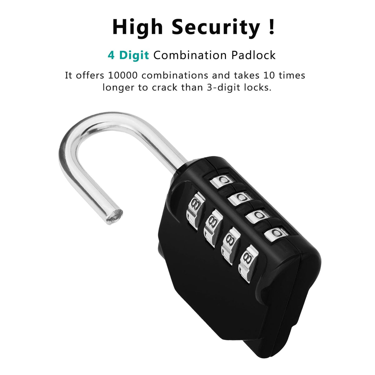 ZHEGE Combination Padlock, 4 Digit Coded Padlock (Sky Blue)