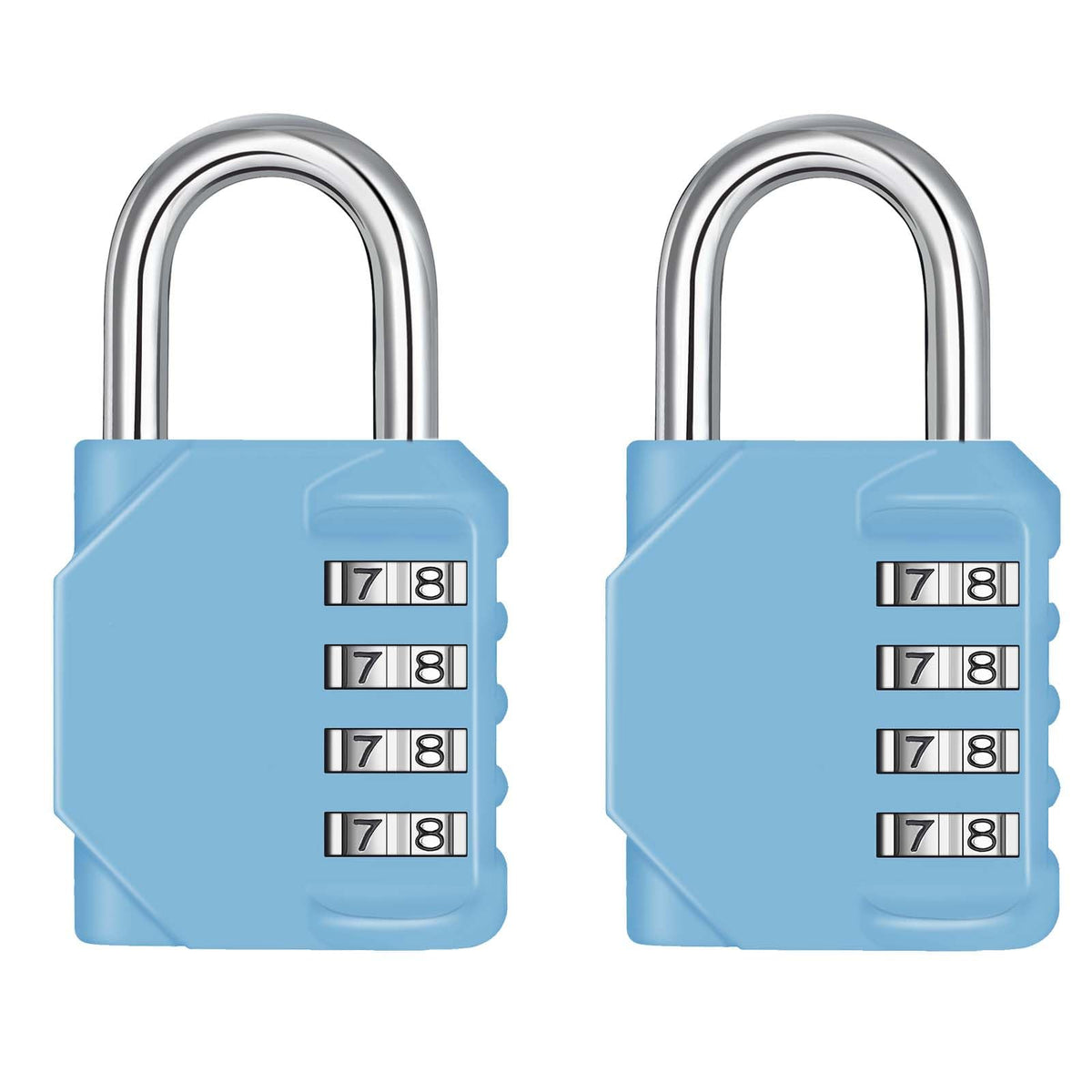 ZHEGE Combination Padlock, 4 Digit Coded Padlock (Sky Blue)
