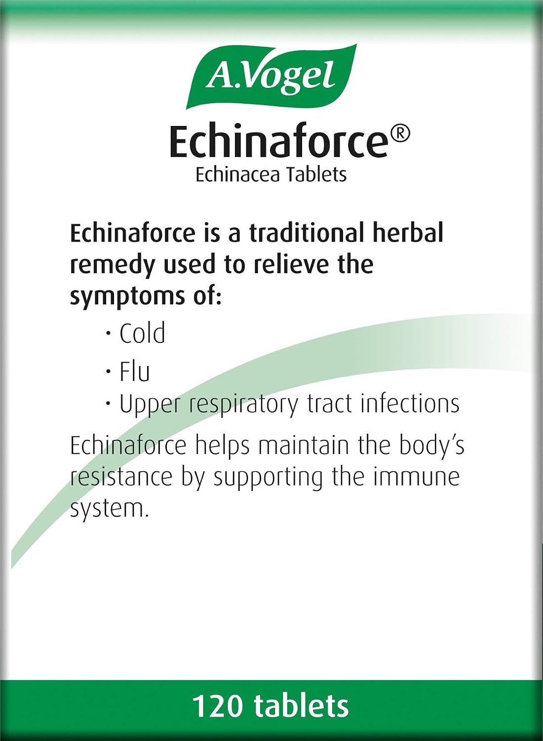 A.Vogel Echinaforce Echinacea Tablets relieves Cold & flu Symptoms by strengthening the Immune System, 120 Tablets