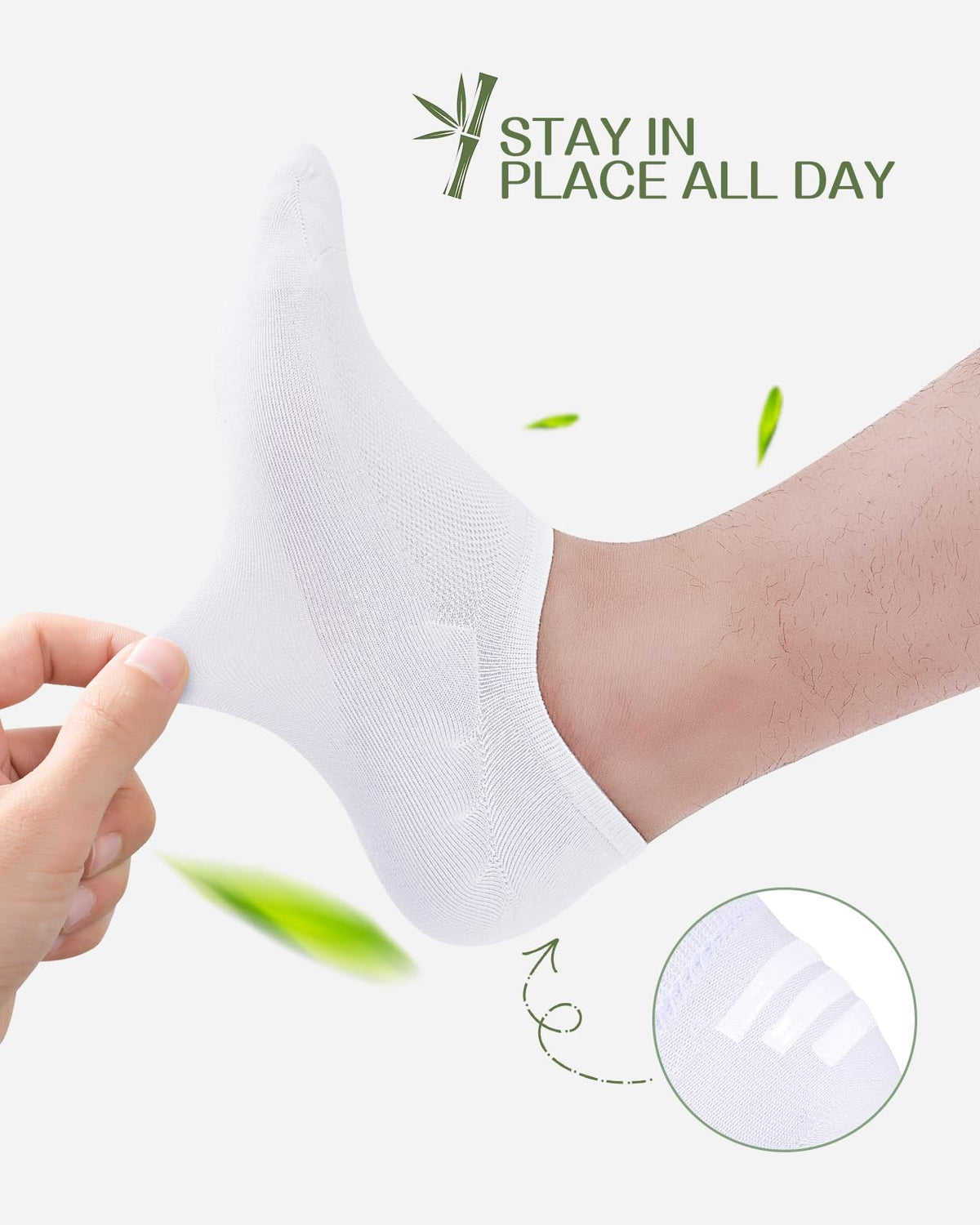 Cirorld Bamboo No Show Socks for Men & Women, 6 Pairs, Non-Slip