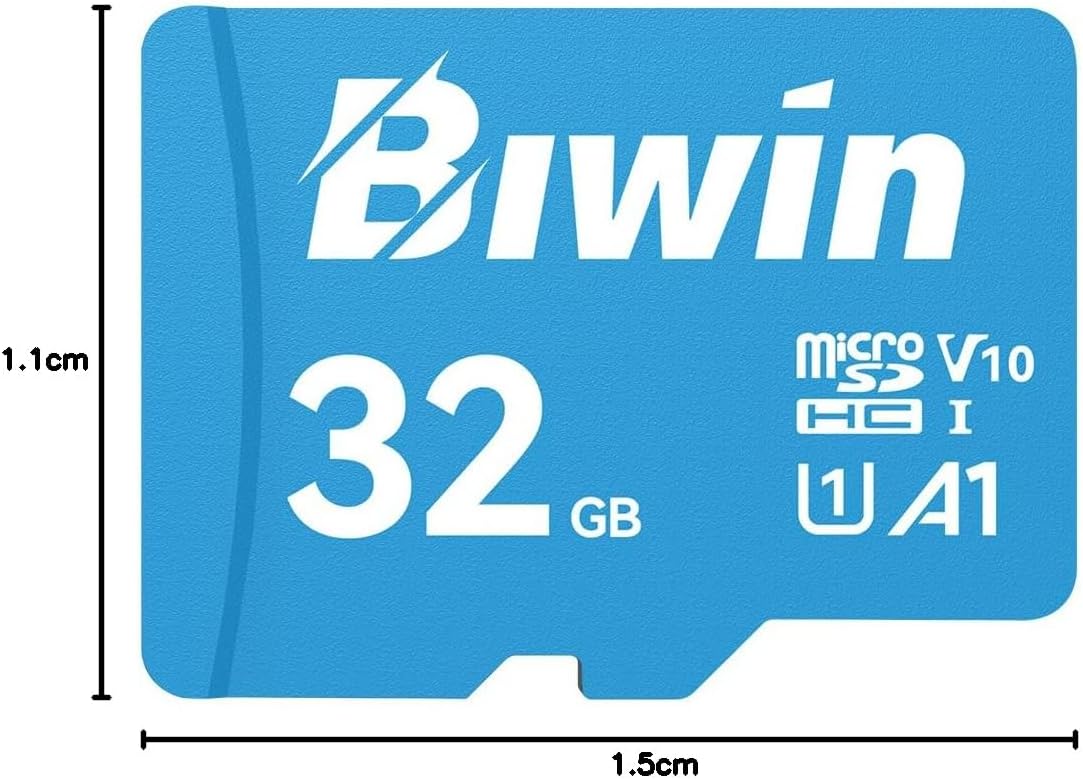 Biwin MS100 Micro SDXC Card 32GB, MicroSD UHS-I Memory Card, A1, V10, U1 Class 10, Up to 100 MB/s Read Speeds for Smartphones, Tablets, Home Security Camera and Dash Cams