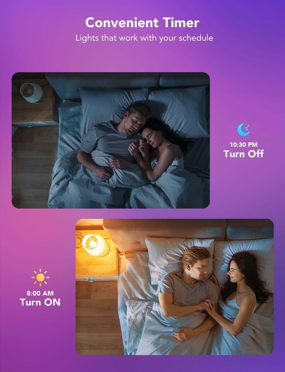 Govee RGBWW B22 Smart Bulb, 800LM, Music Sync, 54 Scenes, 2 Packs