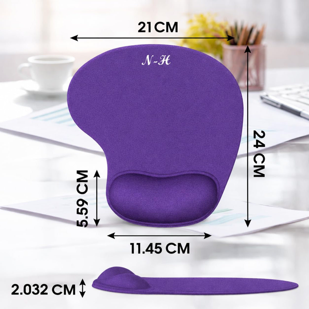 Mouse Mat ANTI-SLIP COMFORT MOUSE PAD MAT WITH GEL FOAM REST WRIST SUPPORT FOR PC LAPTOP (Blue, Regular)