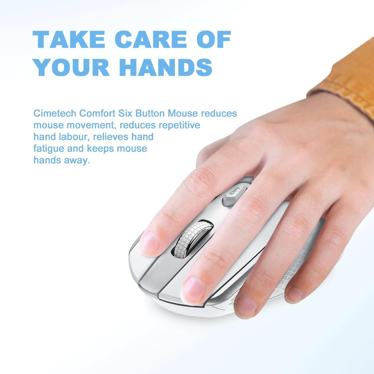 cimetech Wireless Mouse for Laptop, Portable Slim Silent Design for Left & Right Hand Users, Storable Nano Receiver, 800-1600 DPI, 2.4G Compact Computer Mice for MacBook, PC, Windows, Chromebook