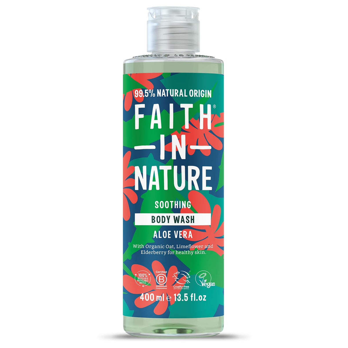 Faith In Nature Natural Fragrance Free Body Wash, Sensitive, Vegan and Cruelty Free, No SLS or Parabens, 400 ml