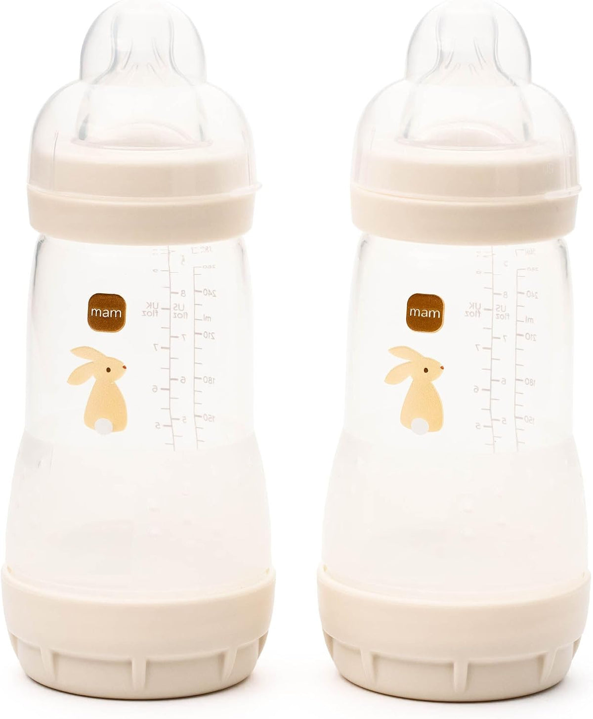 MAM Easy Start Anti-Colic Bottles, 2 x 260ml, Self-Sterilising, Linen